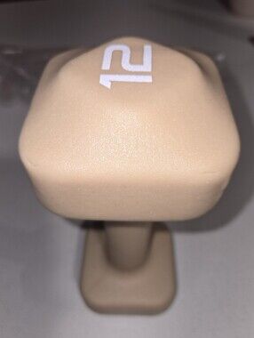 Beige Tone Fitness Neoprene 12lb Dumbbell